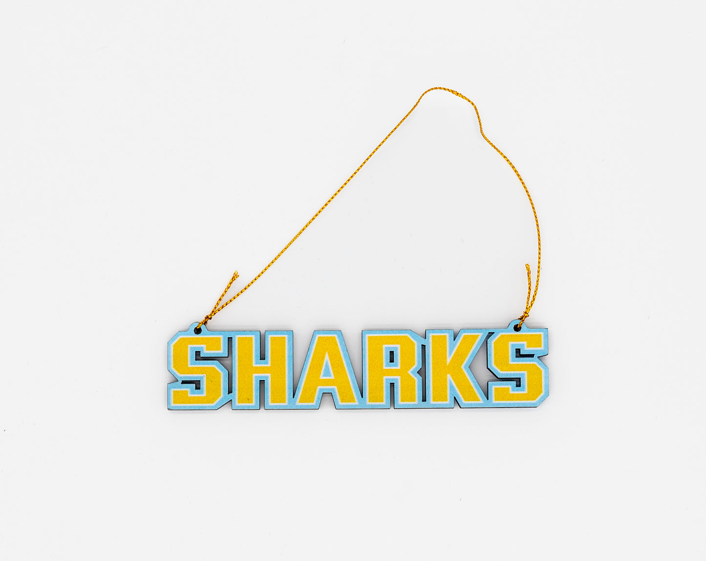 5" SHARKS Wooden Ornament