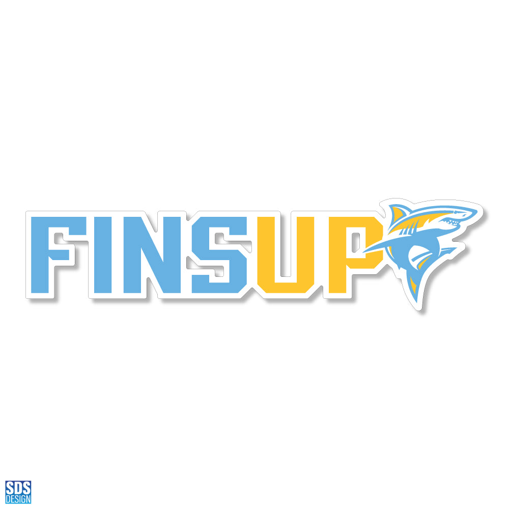 10" Fins Up Vinyl Decal
