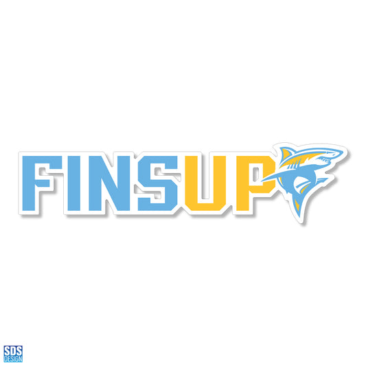 10" Fins Up Vinyl Decal
