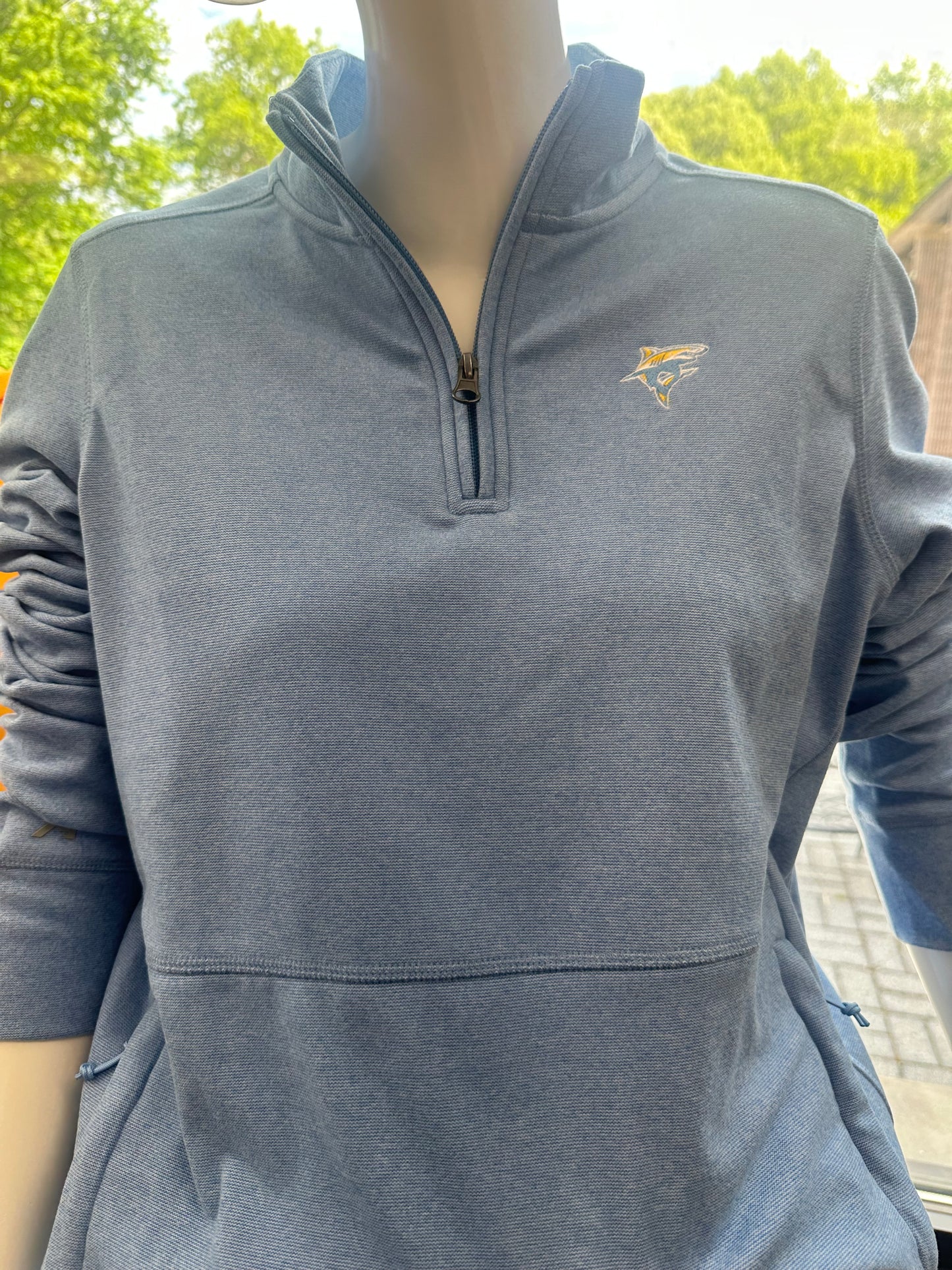 New: Women's Embroidered Shark 1/4 Zip
